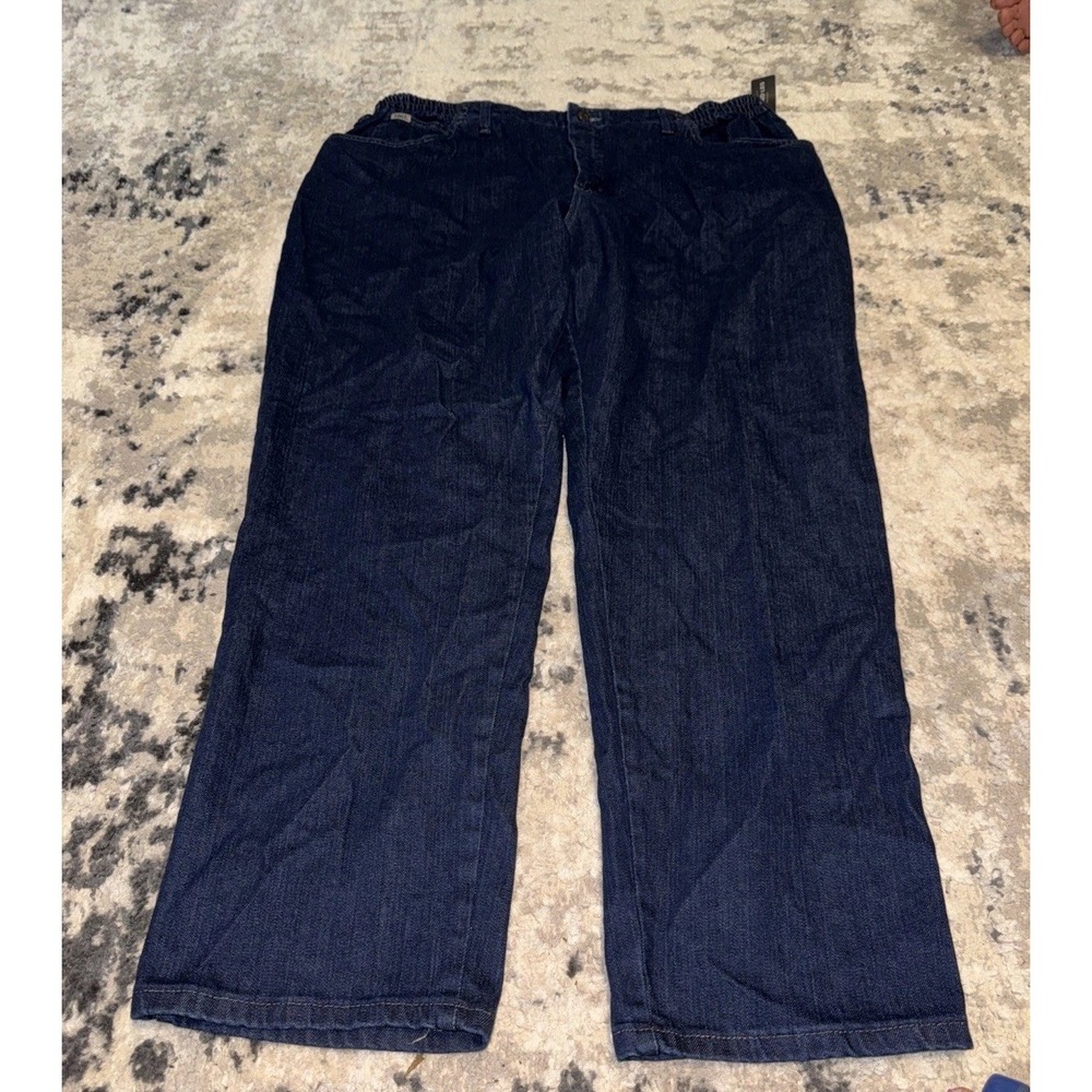 Lee Side Elastic Relaxed Fit Jeans Womens Plus Sz 22W  Tapered Leg Dar New‎